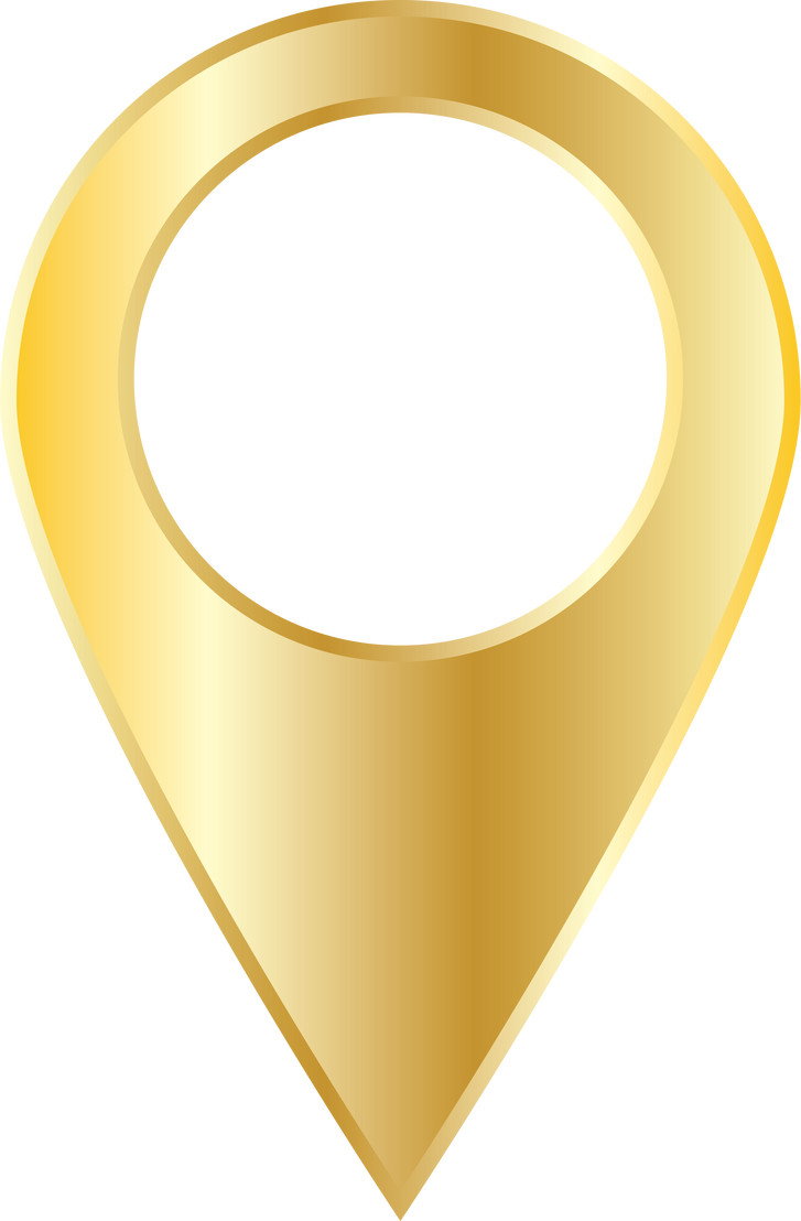 gold pin icon transparent background